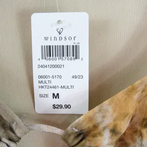 Windsor Getting Attention Abstract Print Mesh Crop Top Tie Front Medium thumbnail 6