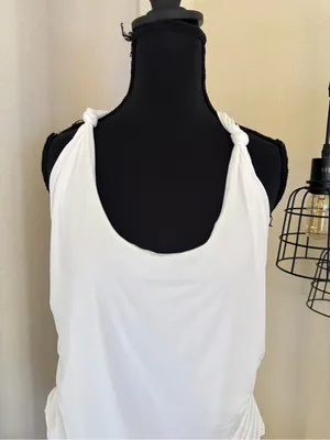 NWT Abercrombie & Fitch White Knot Halter Tank Top Open Back XL thumbnail 4