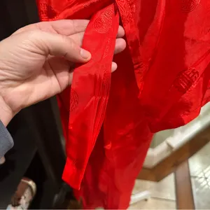 Vintage Golden Bee Red Embroidered Peacock Kimono Robe – Size M thumbnail 10
