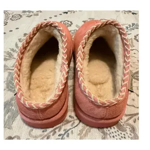 Bearpaw Tabitha Shell Pink Suede Wool Blend Slippers Clogs Women's Size 7 thumbnail 4
