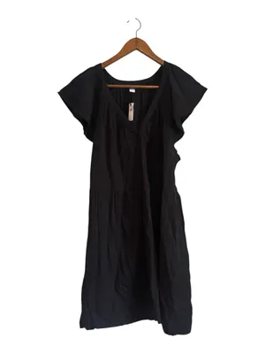 Old Navy NWT Black V-Neck Flutter Short Sleeve Mini/Midi Dress thumbnail 4
