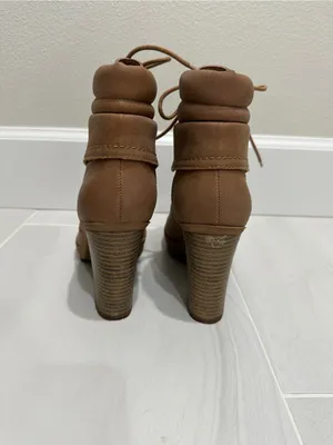 GUESS Brown Lace-Up Heeled Ankle Boots Genja thumbnail 6