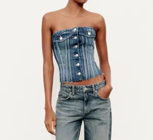 Zara Denim Top thumbnail 4