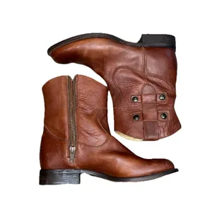 Justin Boots Cognac Leather Moto Western Ankle Boots Womens 7B MSL106 thumbnail 14