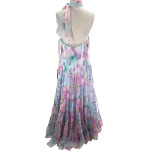 NWT Mac Duggal Floral Print Asymmetrical Halter‎ Neck Tiered Gown thumbnail 8