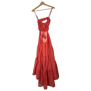 Boutique Coral Backless Layered‎ Tiered Maxi Dress S thumbnail 5