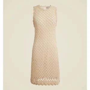 J.Crew Pointelle Sleeveless Sweater Dress Natural Beige Resort Boho Medium NWT thumbnail 3
