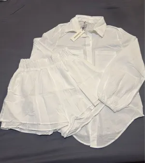 Commense Aegean White Two Piece Double Lined Shorts Set in Size Small thumbnail 1