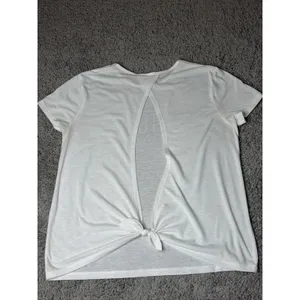 Victoria Sport Womens Large White Short Sleeve Logo Crew Neck Athletic T-Shirt thumbnail 5