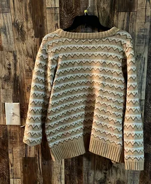 Women's Cottage Cottagecore Geometric Sweater Size Large thumbnail 1