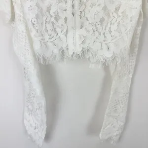 NEW Naked Wardrobe The Statement Lace Blouse Long Puff Sleeve Ivory Romantic S thumbnail 7