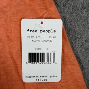 WE THE FREE Orange Trapeze High Low Tank Top Women's Small Linen Blend Flowy New thumbnail 4
