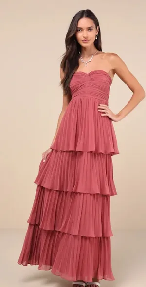 Lulus Rusty Rose Maxi Dress thumbnail 1