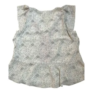THML pullover style blouse embroidered front with ruffle cap sleeve sz Medium thumbnail 3