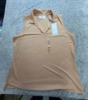 Walter Hagen Clubhouse Scallop Sleeveless Golf Polo Peach Fuzz XXL‎ WGH11518 thumbnail 1