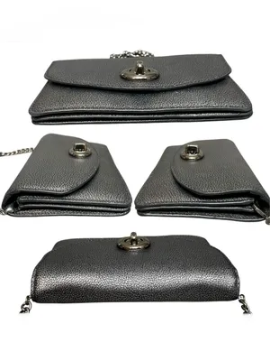 Coach Metallic Silver Convertible Crossbody Clutch thumbnail 4