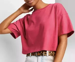 zara crop top pink size L thumbnail 1