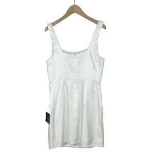 NWT Lulus White Pearl Trim Sleeveless Mini Dress Size Small thumbnail 3