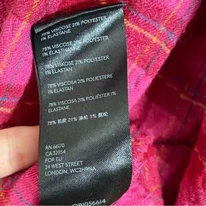 Anthropologie Isadora Button-Back Tunic Posy Pink Shirt‎ Blouse Top Plaid Medium thumbnail 17