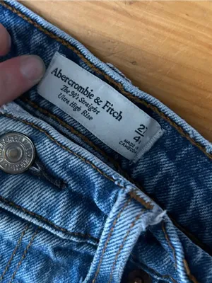 ☀️3/$25 Abercrombie & Fitch Jeans 90s Straight Ultra High Rise ripped jeans 4 thumbnail 5
