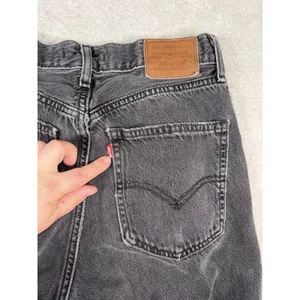 Levis‎ Premium 70s High Flare Jean Women 27x30 Black Washed Denim Big E ** thumbnail 8