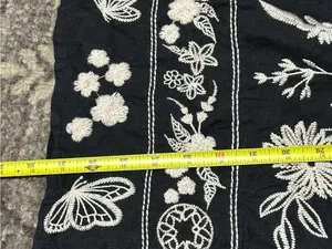 Johnny Was Women’s Size S Black White Embroidered Domingo High Slit Linen Skirt thumbnail 8