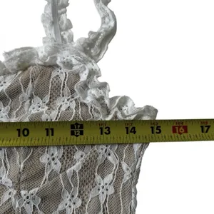 Shein Women Size Medium White Beige Lace Mini Dress A-line | 61-4 thumbnail 6
