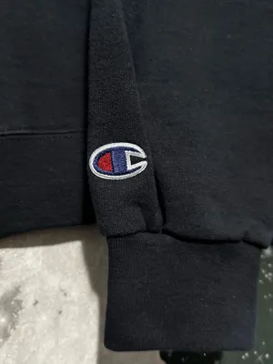 Champion Eco Fleece Black Crewneck Sweatshirt thumbnail 5