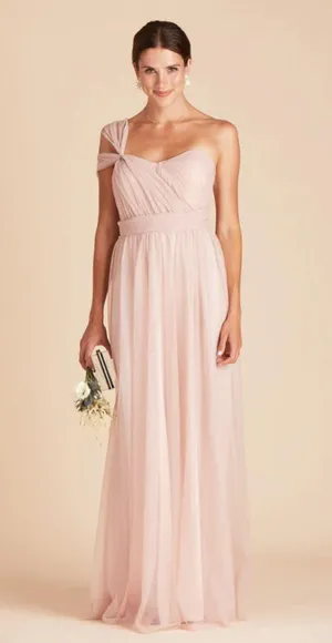 Birdy Grey NWT Christina Convertible Vintage Blush Pink Tulle Maxi Dress thumbnail 9
