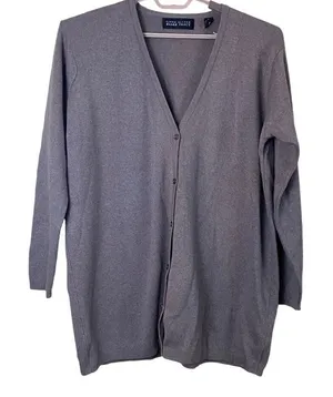Linda Allard Ellen Tracy Cashmere Blend Cardigan Size Large thumbnail 1