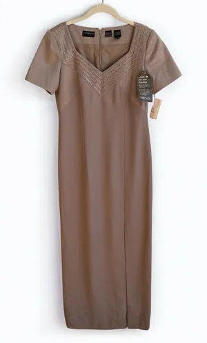 Vintage Liz Claiborne Night Short Sleeve Embellished Long Formal‎ Dress thumbnail 1