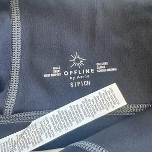 NWT Offline by Aerie Black with Gray Stitching Goals Padded Sports Bra - Size: S thumbnail 3