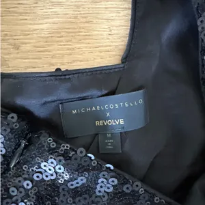 Michael Costello x Revolve - Annie Sequin Mini Dress in Black thumbnail 3