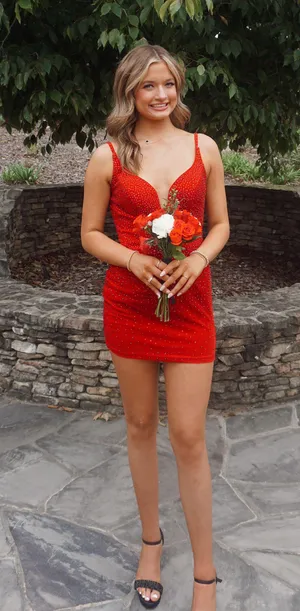Jonathan Kayne Red Homecoming Dress thumbnail 3