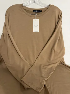 Trendy Queen Crewneck Long-Sleeve Tee in Tan thumbnail 2
