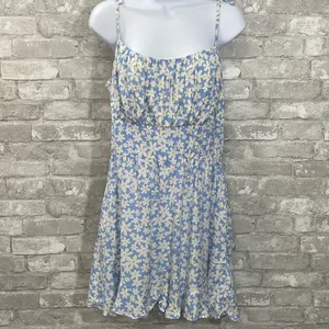 Lila Rose Blue Floral Romper thumbnail 2
