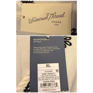 Universal Thread Womens Size XL Cream Black Embroidered Midi Dress Boho Pockets thumbnail 14