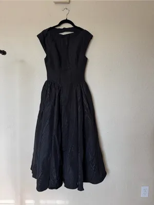 house of Cb Debutante Black Moire Backless midi dress size S NWOT thumbnail 5