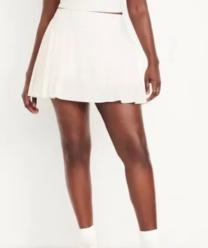 Old Navy White Stretch Tech Pleated Skirt with Built-In Shorts, Size XS thumbnail 1