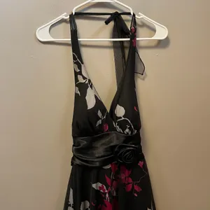 Y2K Mesh Halter Dress Dark Romance‎ Floral Soft Goth Fairy Grunge Vintage Glam thumbnail 2