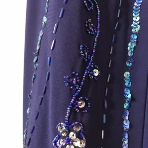 Nightway navy blue open back low cut prom holiday dress size 4 thumbnail 14