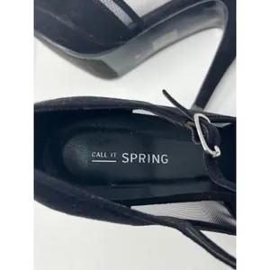Call It Spring Cadorella Suede Mesh T-Strap Platform Stiletto Heels Women 9 Blac thumbnail 8