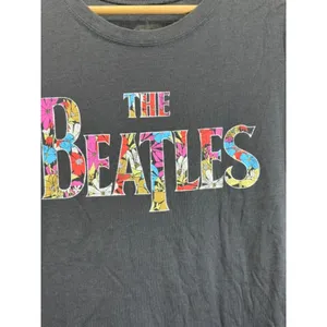The Beatles Floral Logo Graphic Tee Dark Gray SzM thumbnail 3