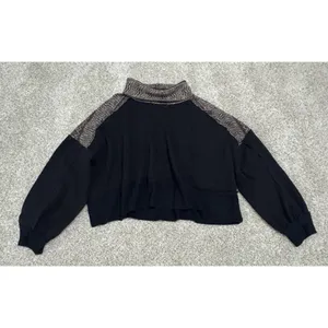 We The Free People At The Lodge Sweater Cropped Cowl Neck Fair Isle Knit Size S thumbnail 2