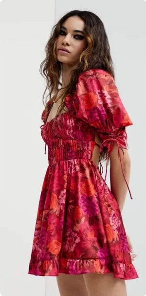 For Love and Lemons Alia Mini Dress in Red size XS thumbnail 1