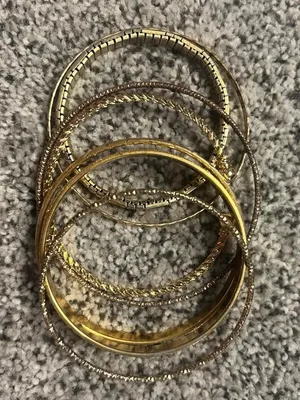 Set of six gold tone bangles thumbnail 2