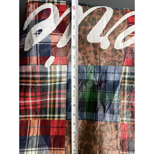 Aerie Patchwork Pattern Tote Bag with Green Handles thumbnail 6