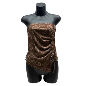 Almost Famous Boho Strapless Paisley Sheer Flowy Top thumbnail 2