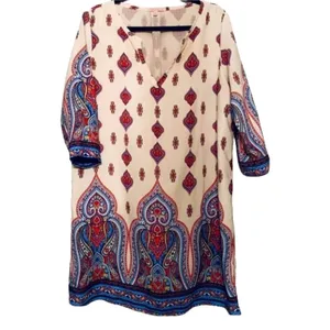Gibson Latimer Women's Geometric Tunic Dress Size‎ Large thumbnail 6