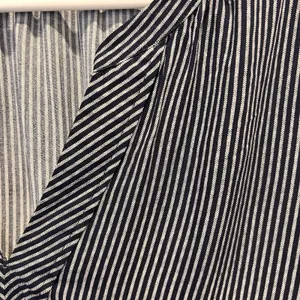 Old Navy Womens Large Navy Blue White Striped Short Sleeve V-Neck Rayon Blouse thumbnail 3